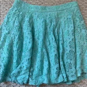 Teal lace skirt